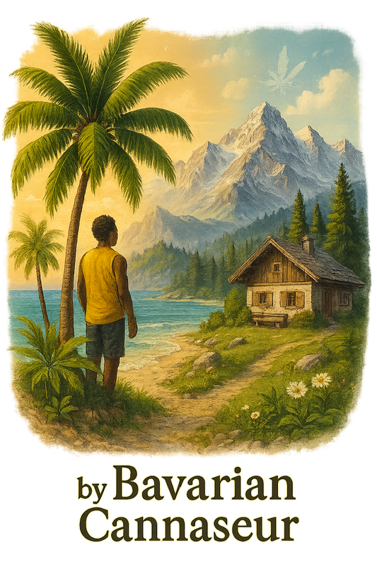 Das T Shirt im Alpen Reggae Flow Design - Bavarian Cannaseur