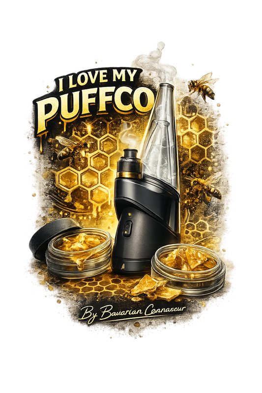 I Love My Puffco T-Shirt - Cannabis dab lifestyle streetwear featuring Puffco-inspired design for concentrate enthusiasts and dabbers
