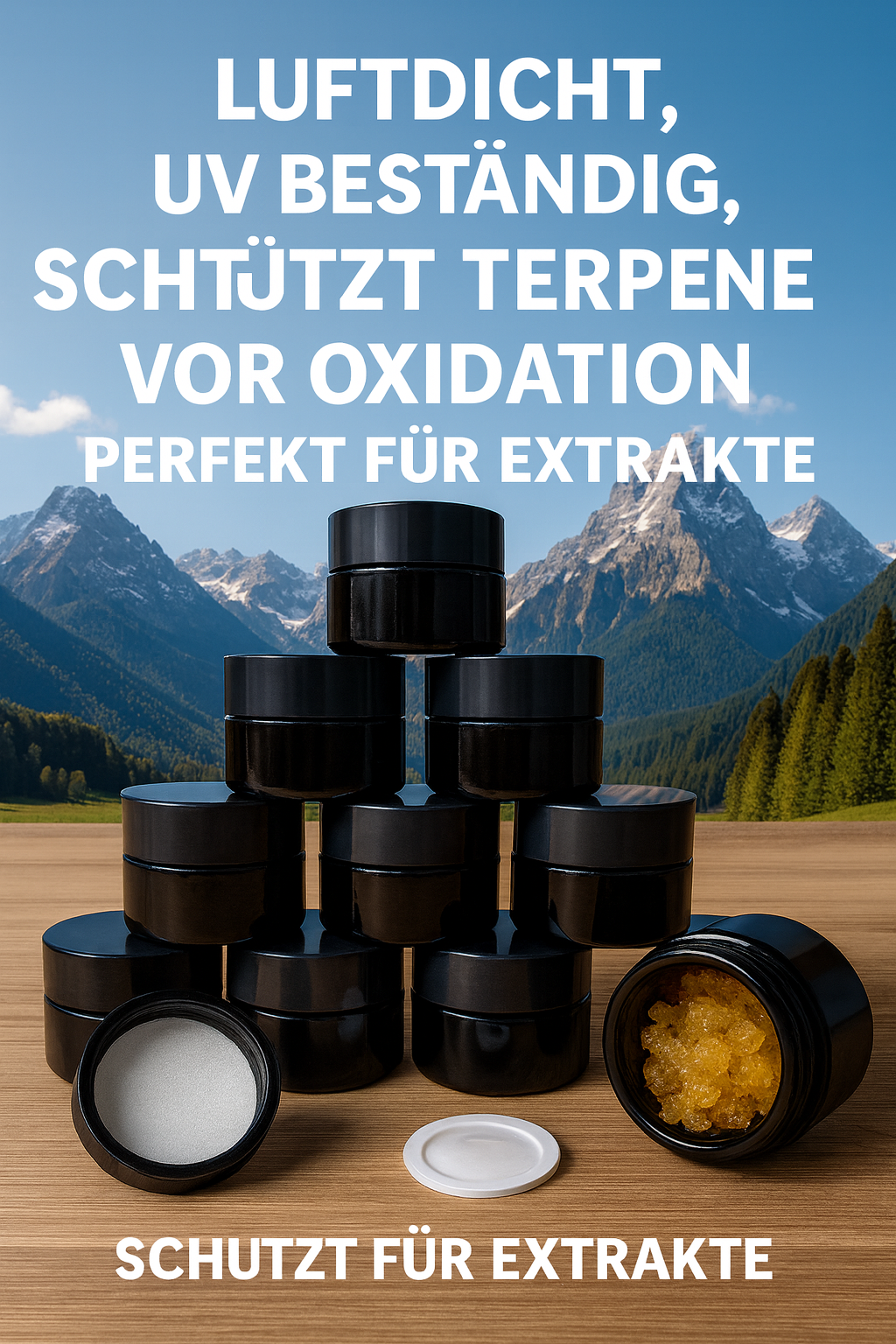 5 ml UV-beständiges Konzentratglas – Schwarz & absolut luftdicht - Bavarian Cannaseur