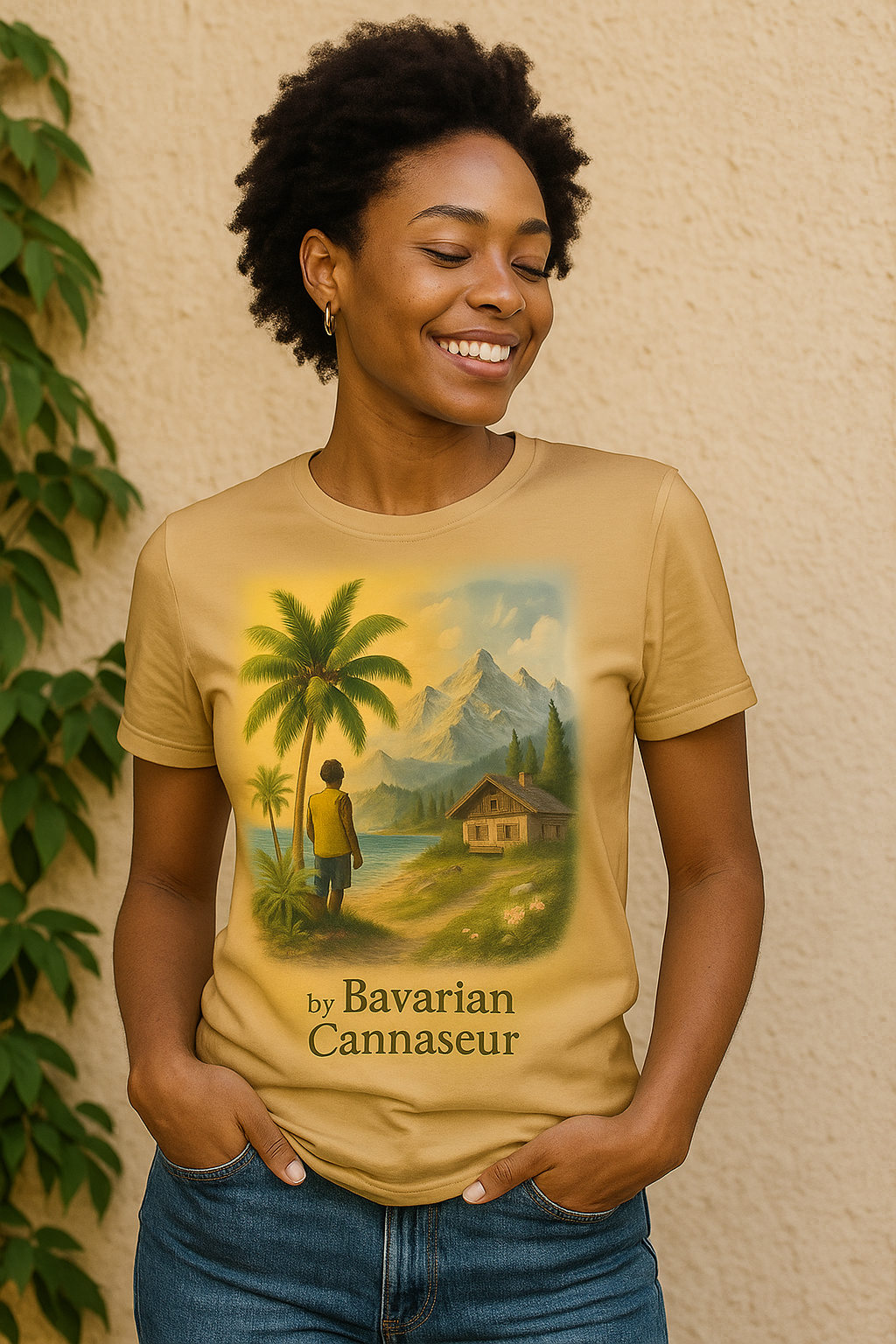 Das T Shirt im Alpen Reggae Flow Design - Bavarian Cannaseur