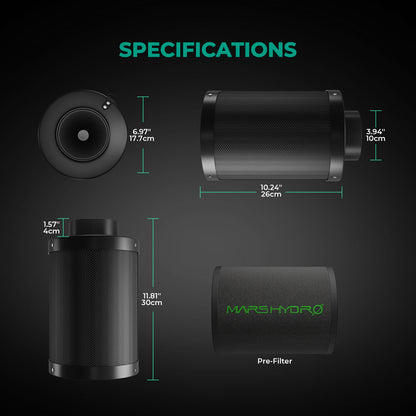 MarsHydro Aktivkohlefilter – Clean Air. Clevere Entscheidung. (4″ oder 6″) - Bavarian Cannaseur