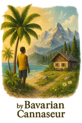 Das T Shirt im Alpen Reggae Flow Design - Bavarian Cannaseur