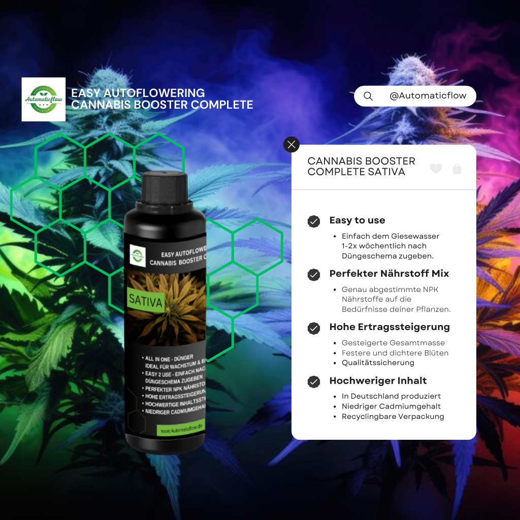 EASY AUTOFLOWERING CANNABIS BOOSTER COMPLETE MIX Liquid SATIVA - Bavarian Cannaseur