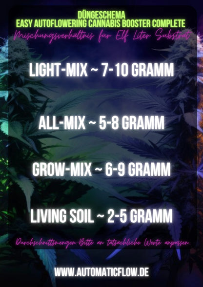 EASY AUTOFLOWERING CANNABIS BOOSTER COMPLETE MIX SATIVA