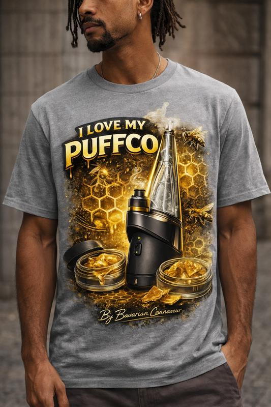  I Love My Puffco T-Shirt - Cannabis dab lifestyle streetwear featuring Puffco-inspired design for concentrate enthusiasts and dabbers