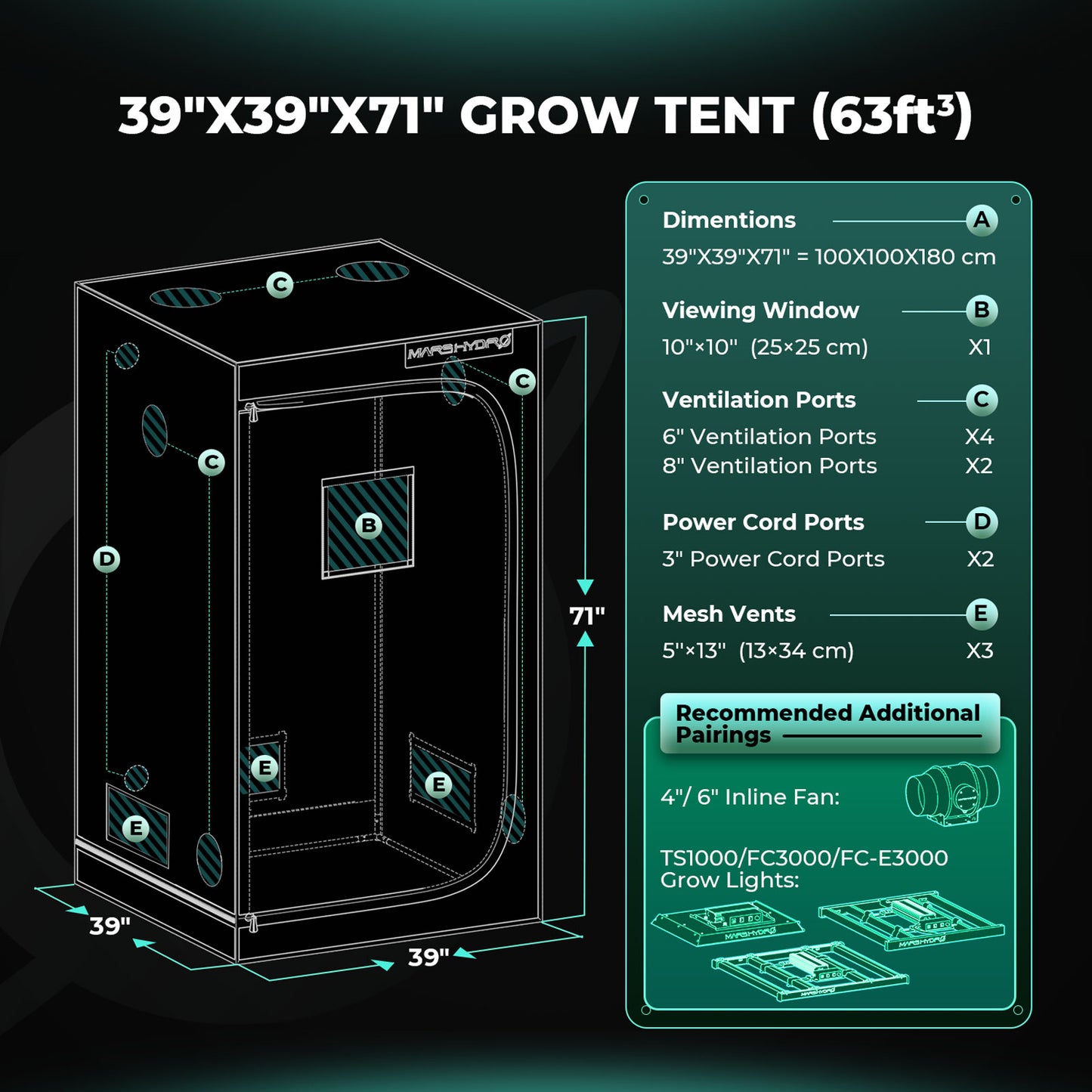 🌱 Mars Hydro Growzelte in verschiedenen Varianten